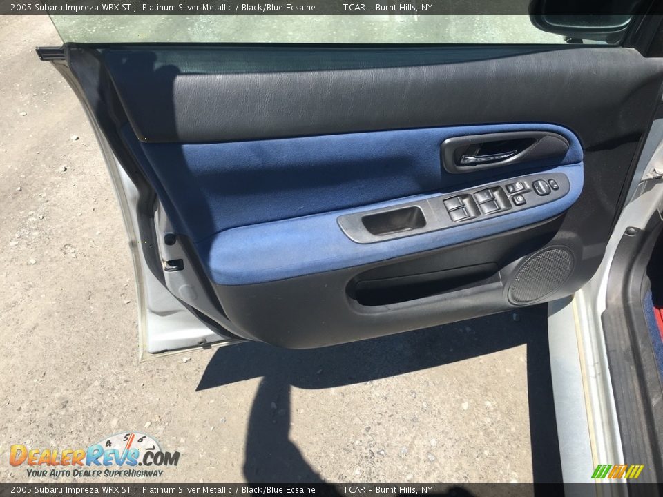 2005 Subaru Impreza WRX STi Platinum Silver Metallic / Black/Blue Ecsaine Photo #7