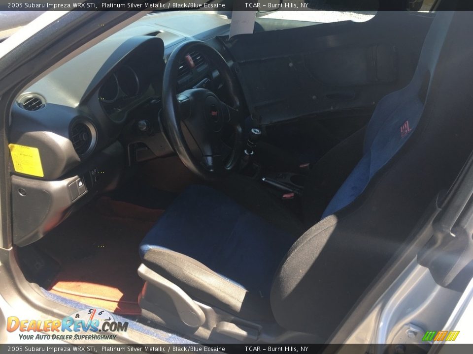 2005 Subaru Impreza WRX STi Platinum Silver Metallic / Black/Blue Ecsaine Photo #8