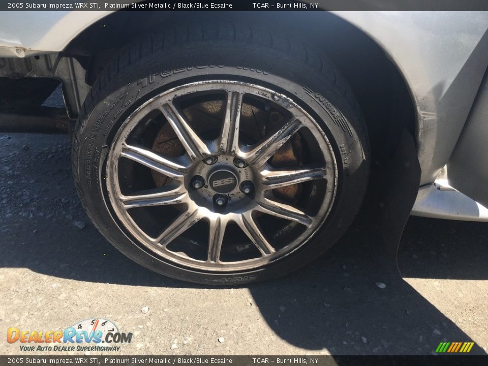 2005 Subaru Impreza WRX STi Platinum Silver Metallic / Black/Blue Ecsaine Photo #13