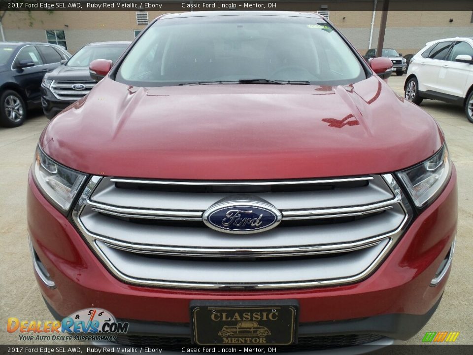 2017 Ford Edge SEL AWD Ruby Red Metallic / Ebony Photo #2