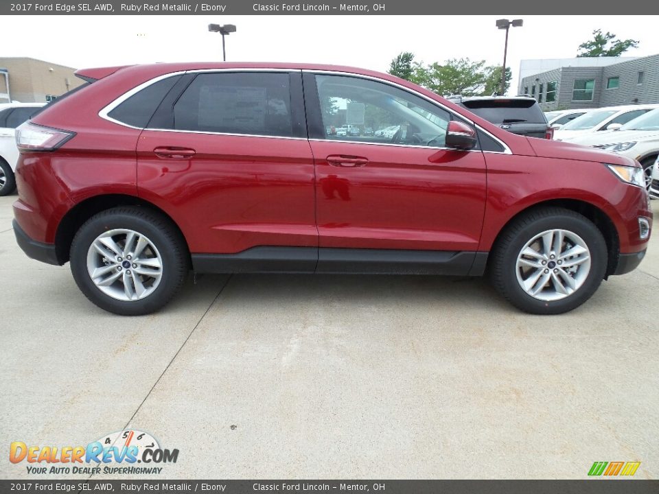 2017 Ford Edge SEL AWD Ruby Red Metallic / Ebony Photo #3