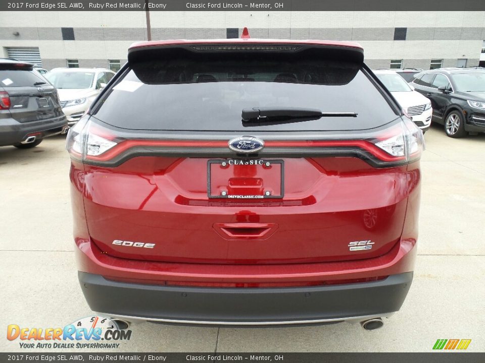 2017 Ford Edge SEL AWD Ruby Red Metallic / Ebony Photo #4