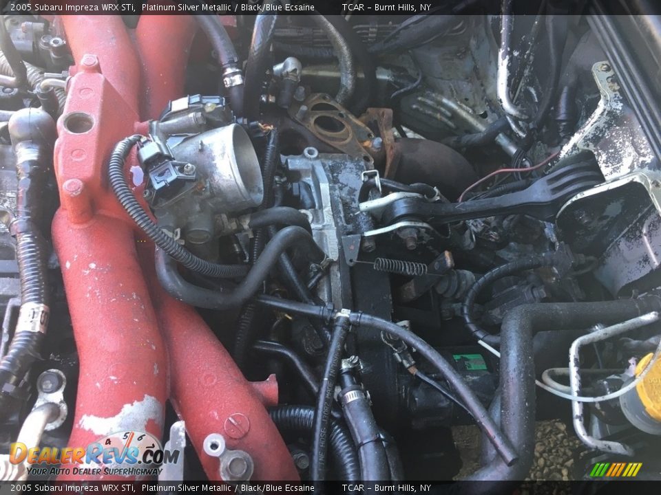 2005 Subaru Impreza WRX STi Platinum Silver Metallic / Black/Blue Ecsaine Photo #18