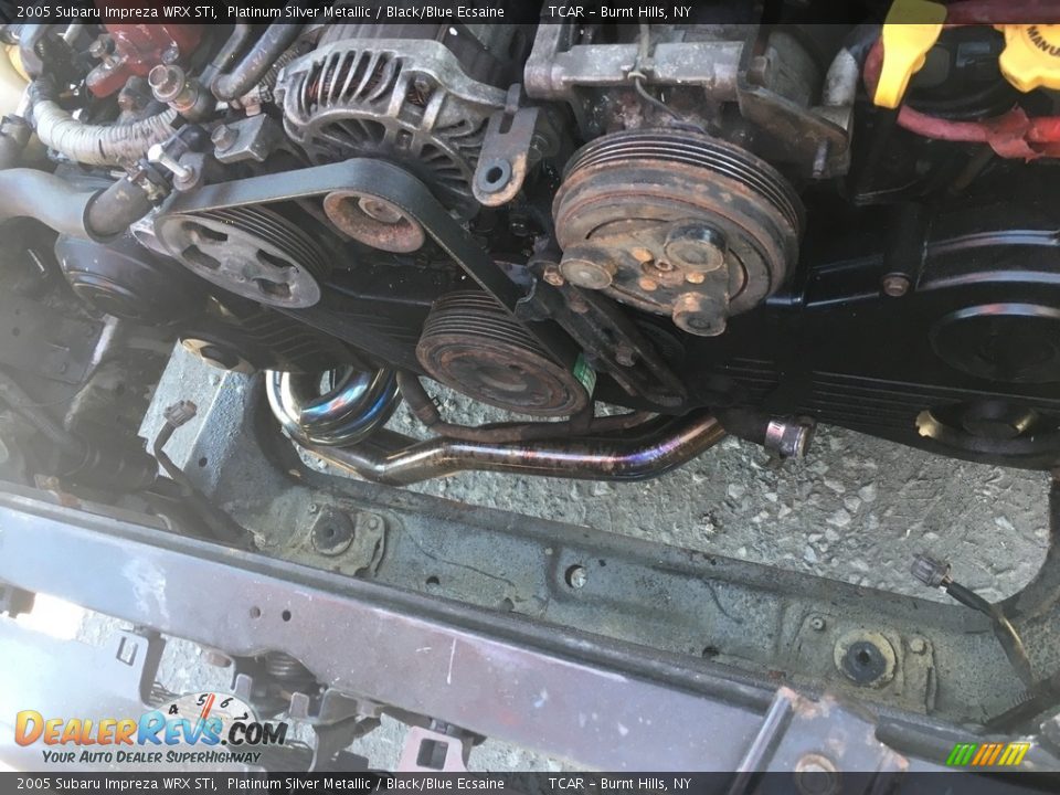 2005 Subaru Impreza WRX STi Platinum Silver Metallic / Black/Blue Ecsaine Photo #19