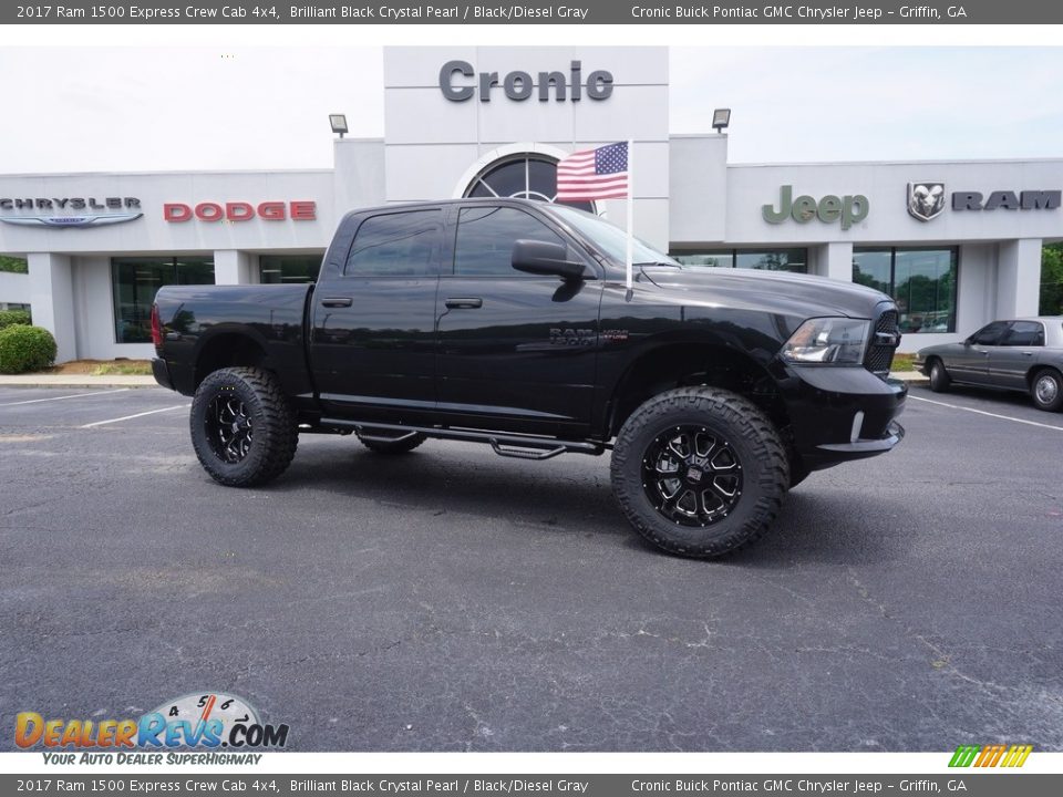 2017 Ram 1500 Express Crew Cab 4x4 Brilliant Black Crystal Pearl / Black/Diesel Gray Photo #1