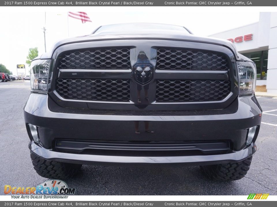 2017 Ram 1500 Express Crew Cab 4x4 Brilliant Black Crystal Pearl / Black/Diesel Gray Photo #2