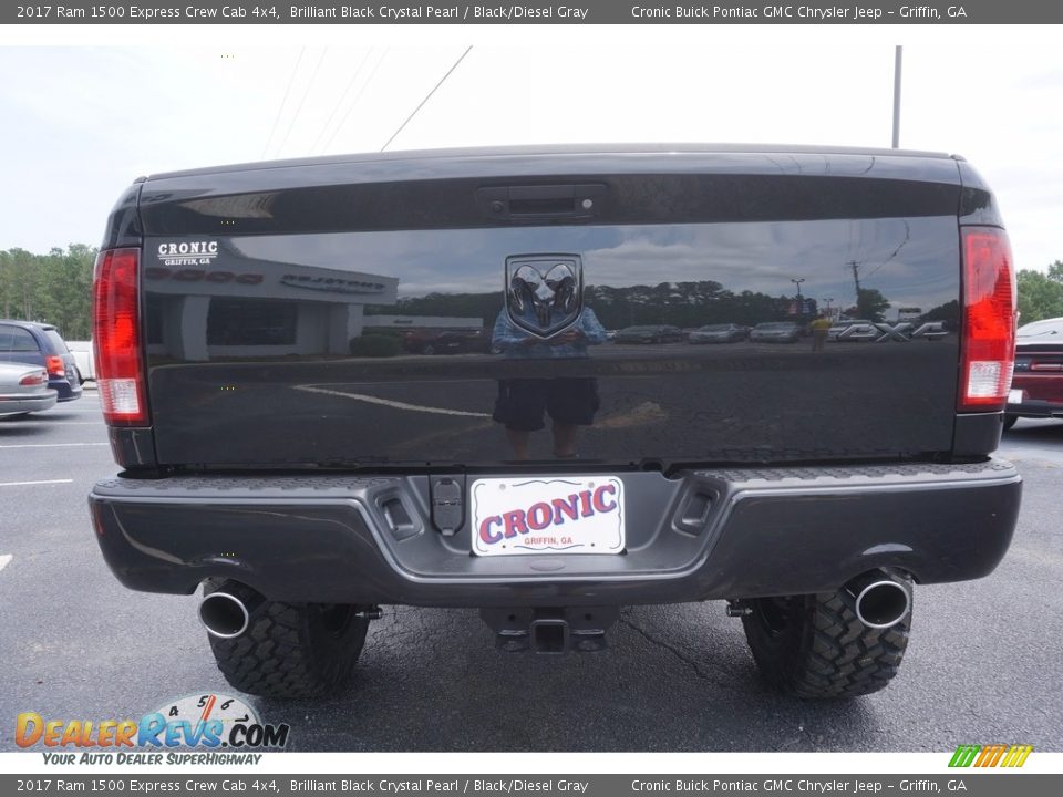 2017 Ram 1500 Express Crew Cab 4x4 Brilliant Black Crystal Pearl / Black/Diesel Gray Photo #6