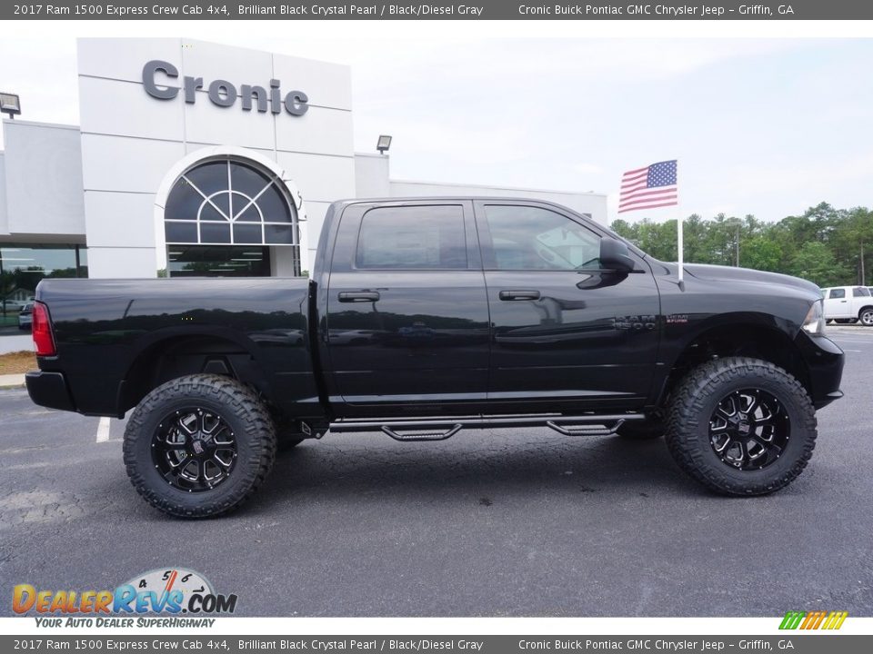 2017 Ram 1500 Express Crew Cab 4x4 Brilliant Black Crystal Pearl / Black/Diesel Gray Photo #8