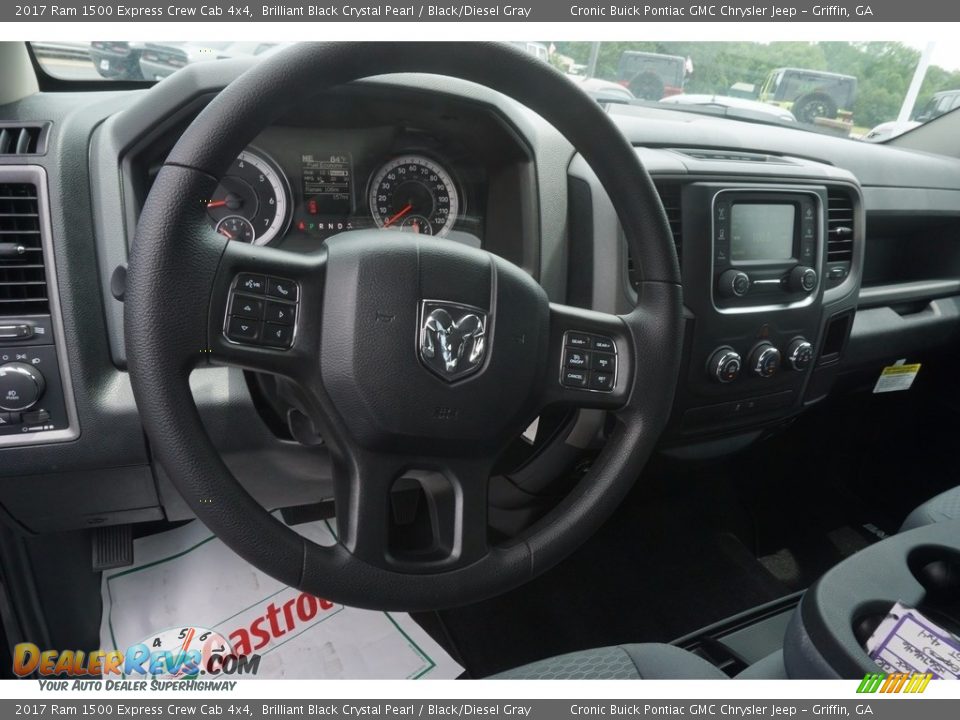 2017 Ram 1500 Express Crew Cab 4x4 Brilliant Black Crystal Pearl / Black/Diesel Gray Photo #10