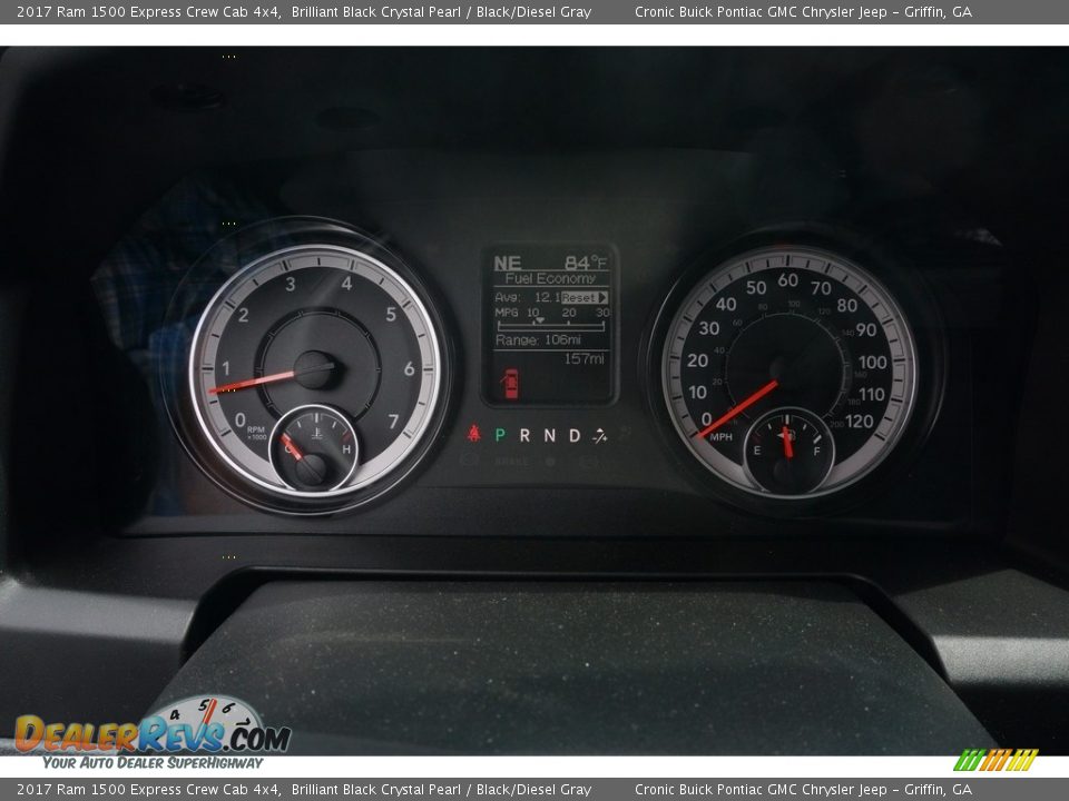 2017 Ram 1500 Express Crew Cab 4x4 Brilliant Black Crystal Pearl / Black/Diesel Gray Photo #14