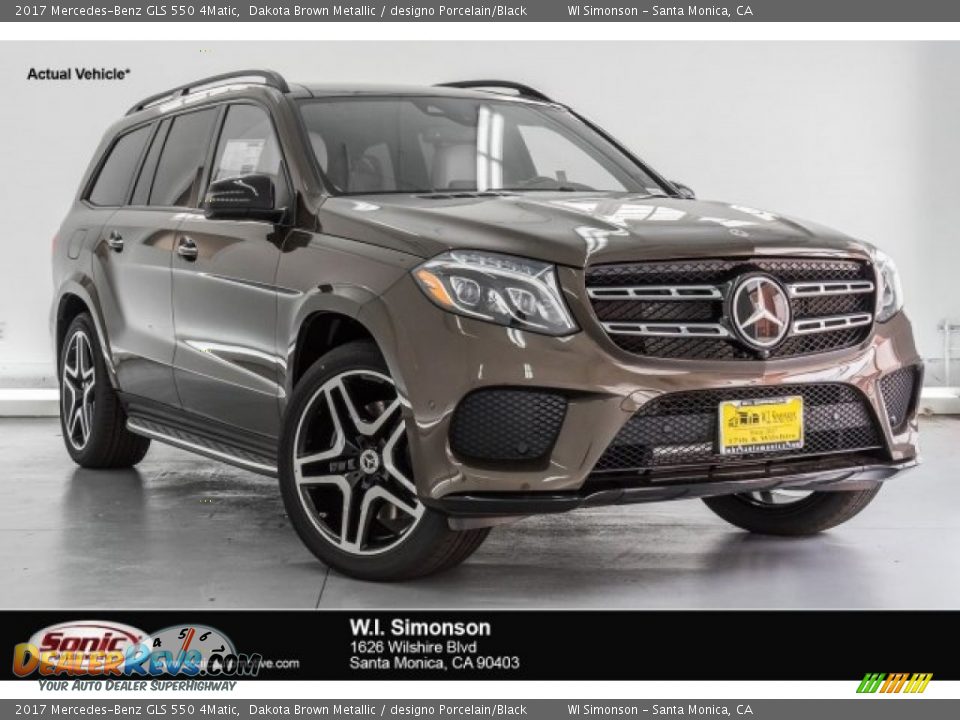 2017 Mercedes-Benz GLS 550 4Matic Dakota Brown Metallic / designo Porcelain/Black Photo #1