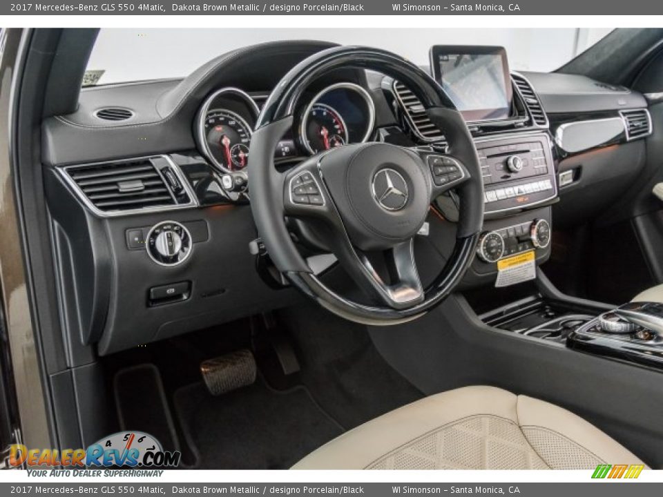 2017 Mercedes-Benz GLS 550 4Matic Dakota Brown Metallic / designo Porcelain/Black Photo #6