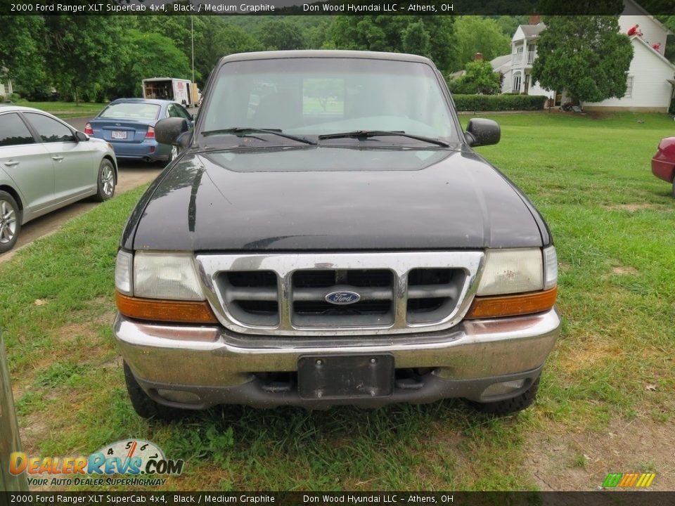 2000 Ford Ranger XLT SuperCab 4x4 Black / Medium Graphite Photo #2