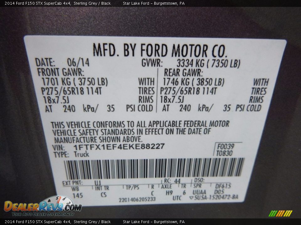 2014 Ford F150 STX SuperCab 4x4 Sterling Grey / Black Photo #14