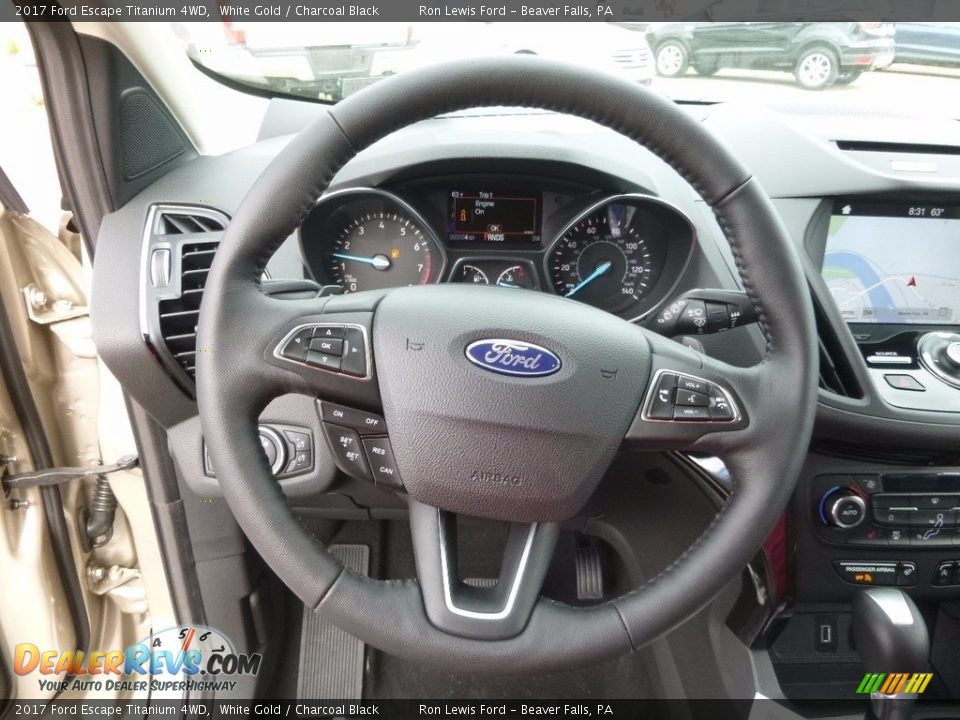 2017 Ford Escape Titanium 4WD White Gold / Charcoal Black Photo #15