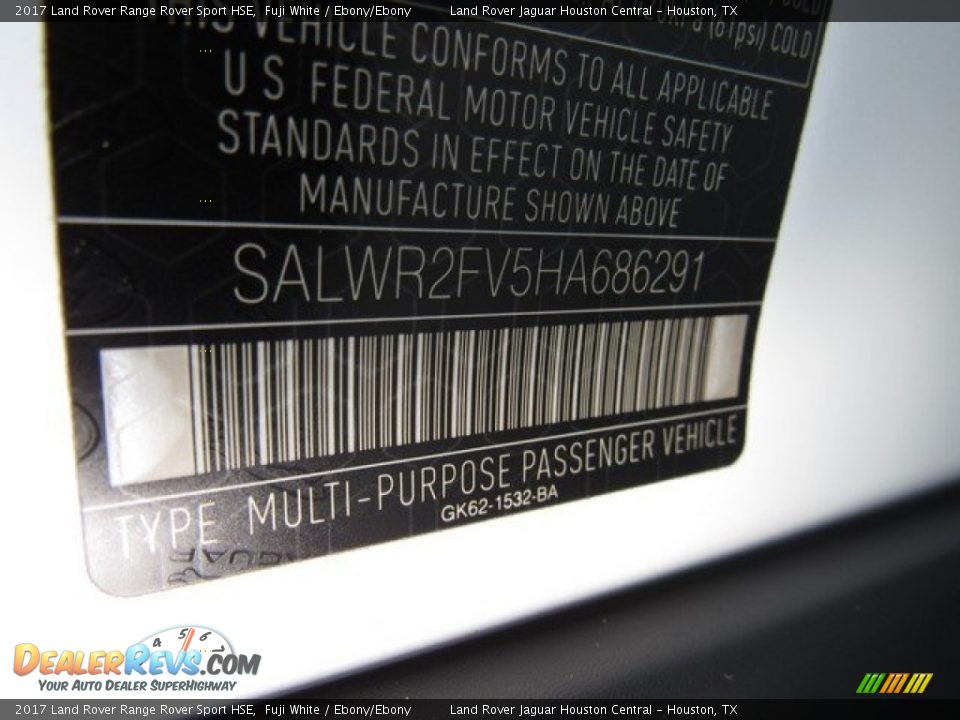 2017 Land Rover Range Rover Sport HSE Fuji White / Ebony/Ebony Photo #22