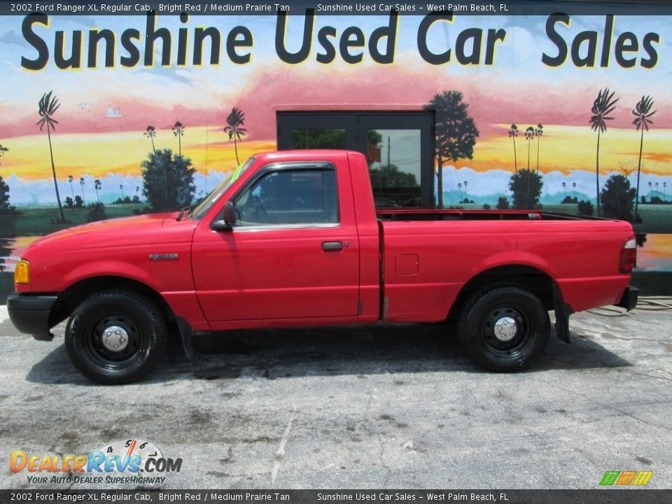 2002 Ford Ranger XL Regular Cab Bright Red / Medium Prairie Tan Photo #2