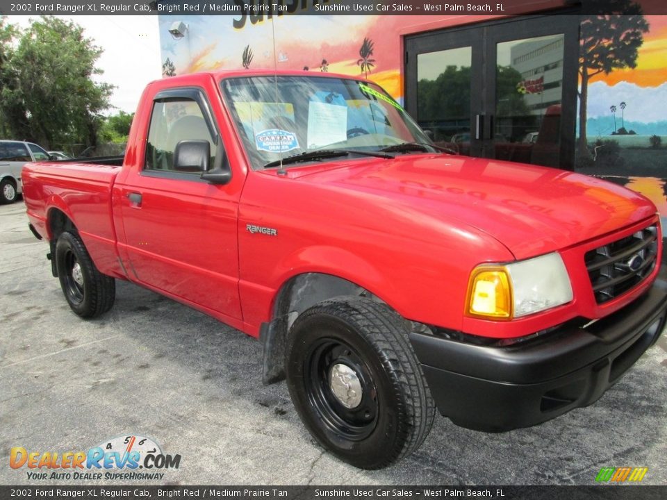 2002 Ford Ranger XL Regular Cab Bright Red / Medium Prairie Tan Photo #4