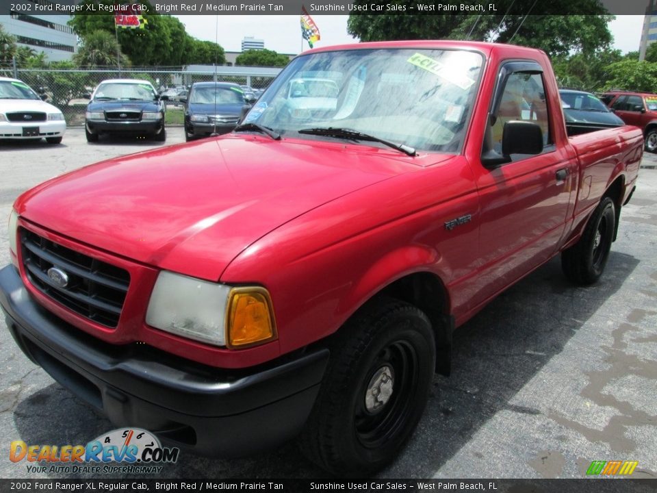 2002 Ford Ranger XL Regular Cab Bright Red / Medium Prairie Tan Photo #6