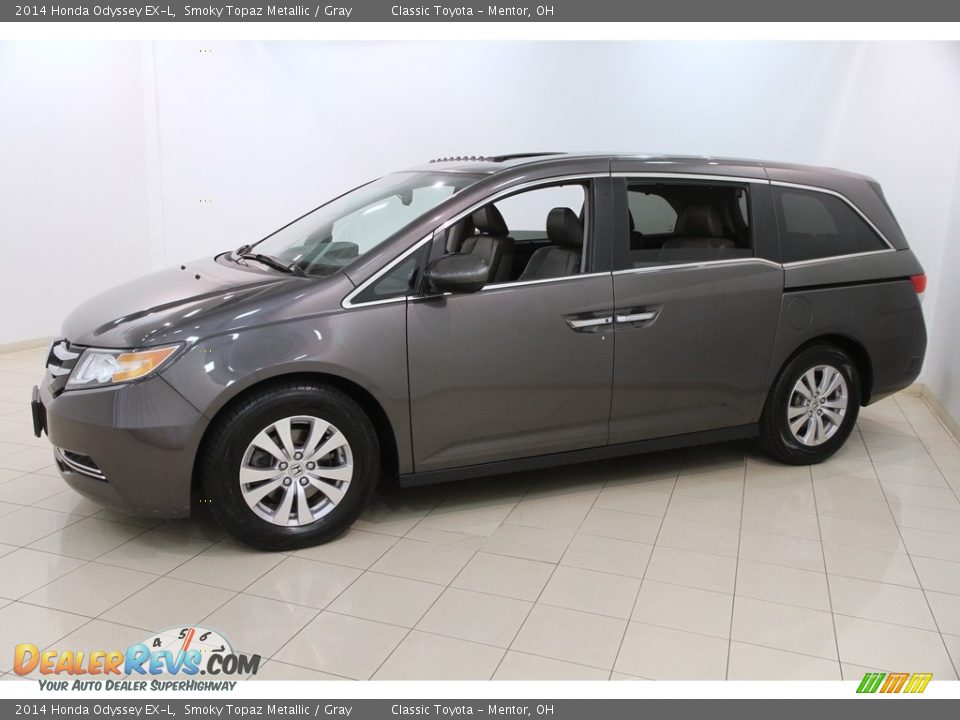 2014 Honda Odyssey EX-L Smoky Topaz Metallic / Gray Photo #3