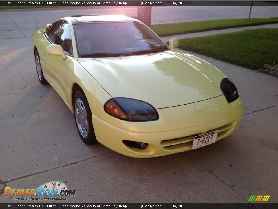 1994 Dodge Stealth R/T Turbo Champagne Yellow Pearl Metallic / Beige Photo #8