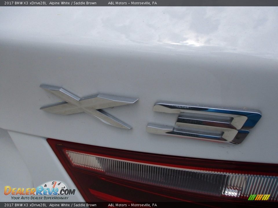 2017 BMW X3 xDrive28i Alpine White / Saddle Brown Photo #5
