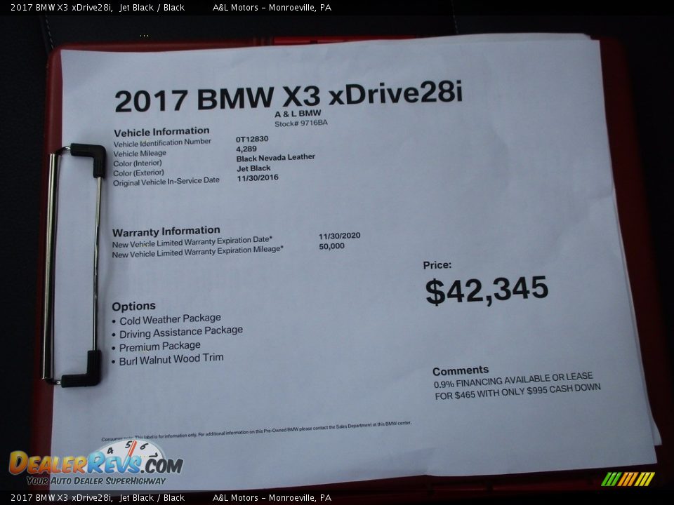 2017 BMW X3 xDrive28i Jet Black / Black Photo #11