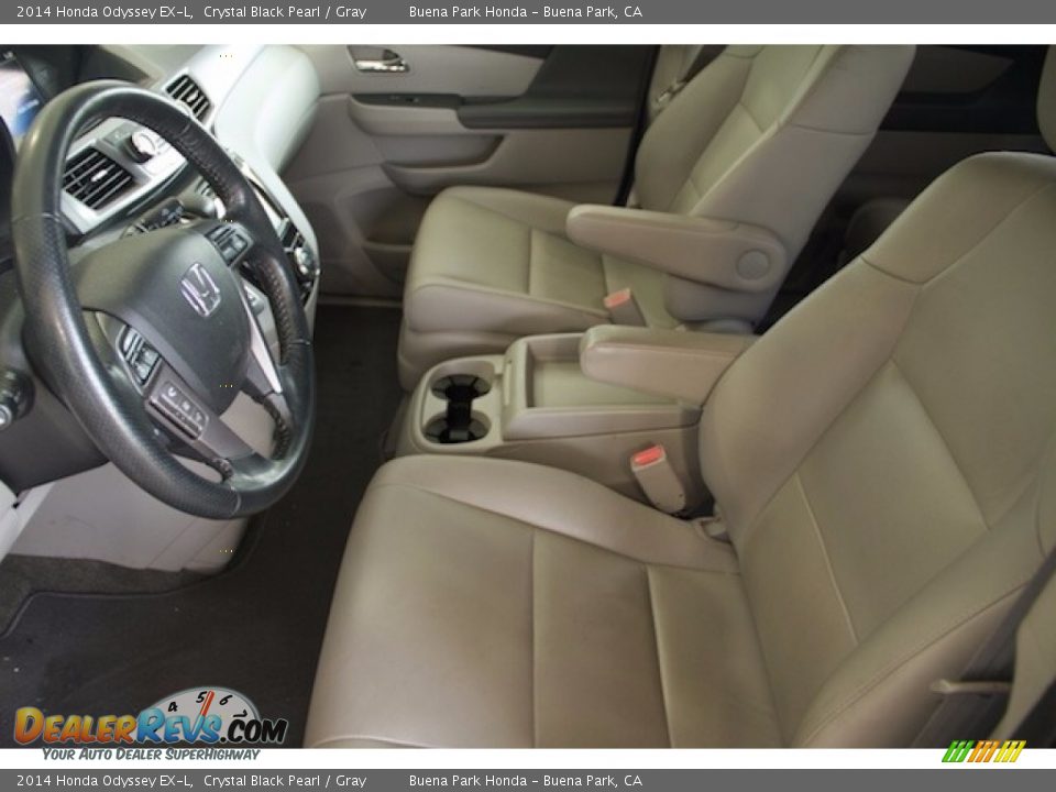 2014 Honda Odyssey EX-L Crystal Black Pearl / Gray Photo #3
