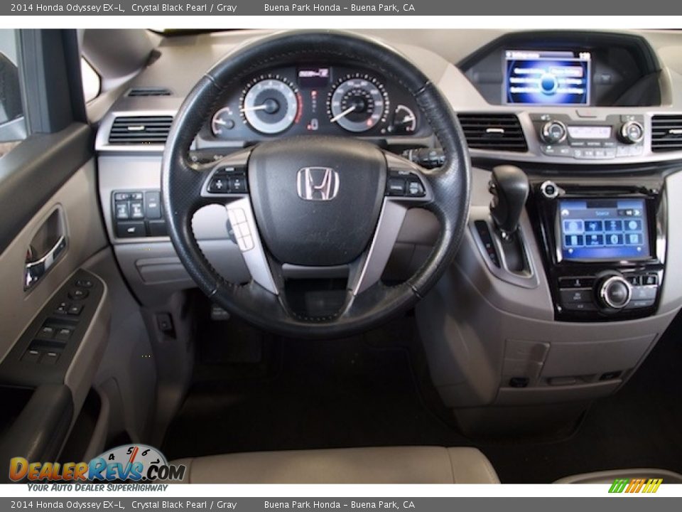 2014 Honda Odyssey EX-L Crystal Black Pearl / Gray Photo #5