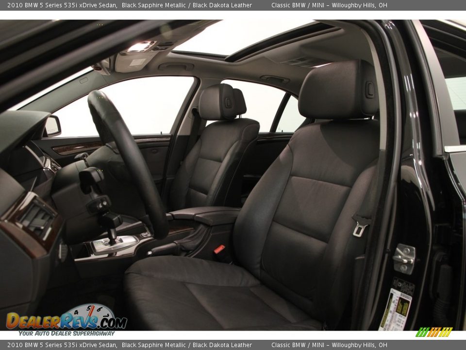 Black Dakota Leather Interior - 2010 BMW 5 Series 535i xDrive Sedan Photo #5