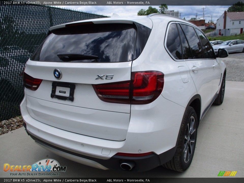 2017 BMW X5 xDrive35i Alpine White / Canberra Beige/Black Photo #4