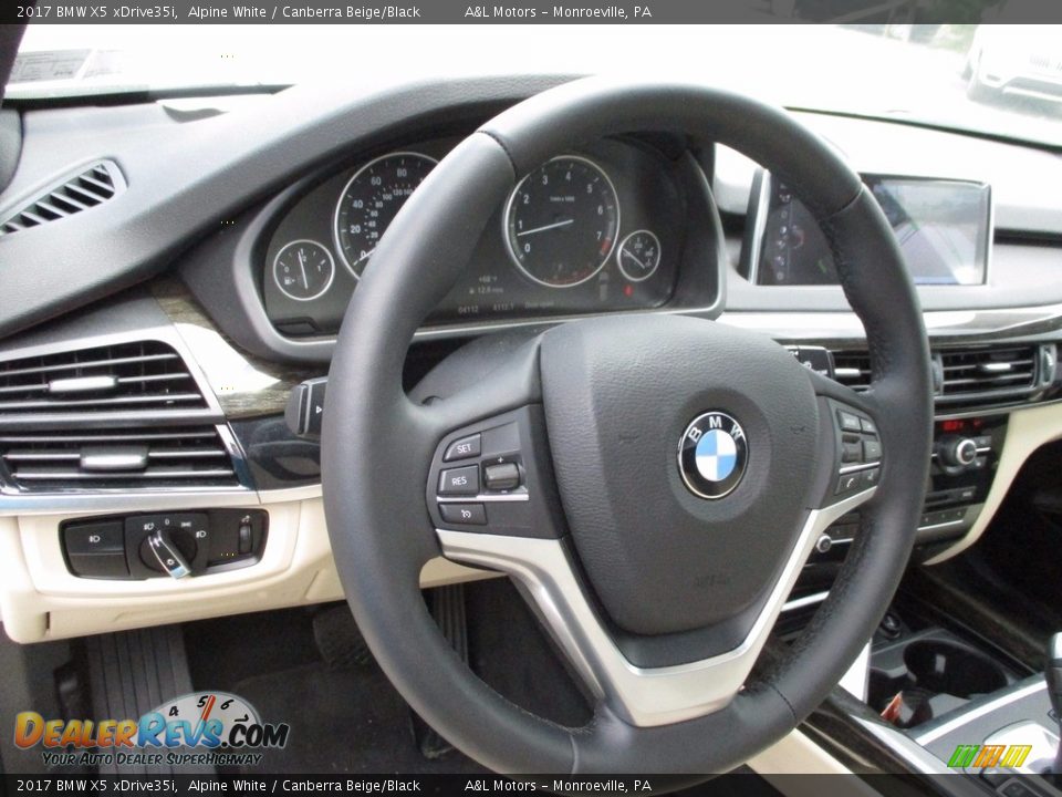 2017 BMW X5 xDrive35i Alpine White / Canberra Beige/Black Photo #13