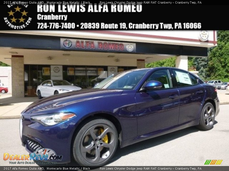 2017 Alfa Romeo Giulia AWD Montecarlo Blue Metallic / Black Photo #1