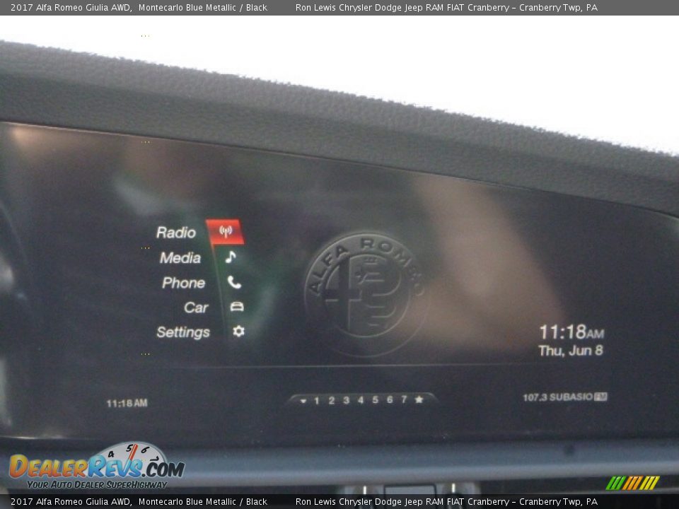 2017 Alfa Romeo Giulia AWD Montecarlo Blue Metallic / Black Photo #25