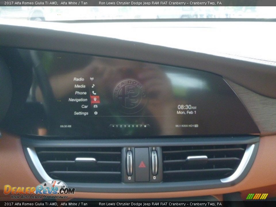 2017 Alfa Romeo Giulia Ti AWD Alfa White / Tan Photo #26