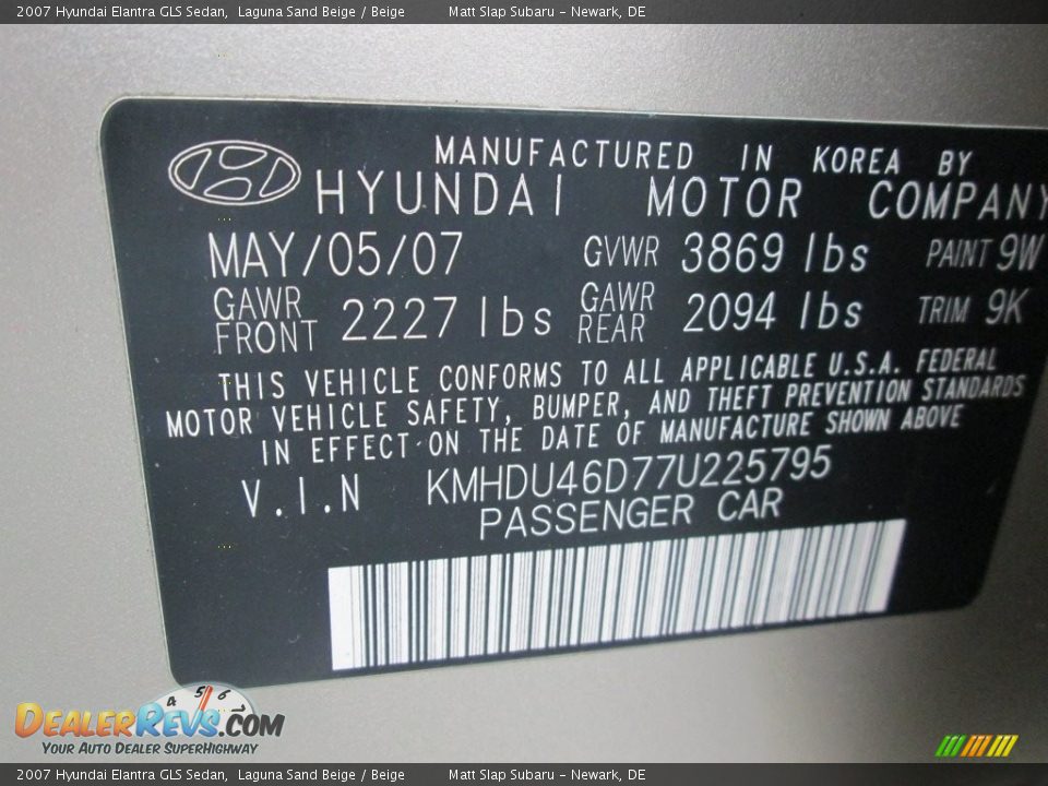 2007 Hyundai Elantra GLS Sedan Laguna Sand Beige / Beige Photo #28