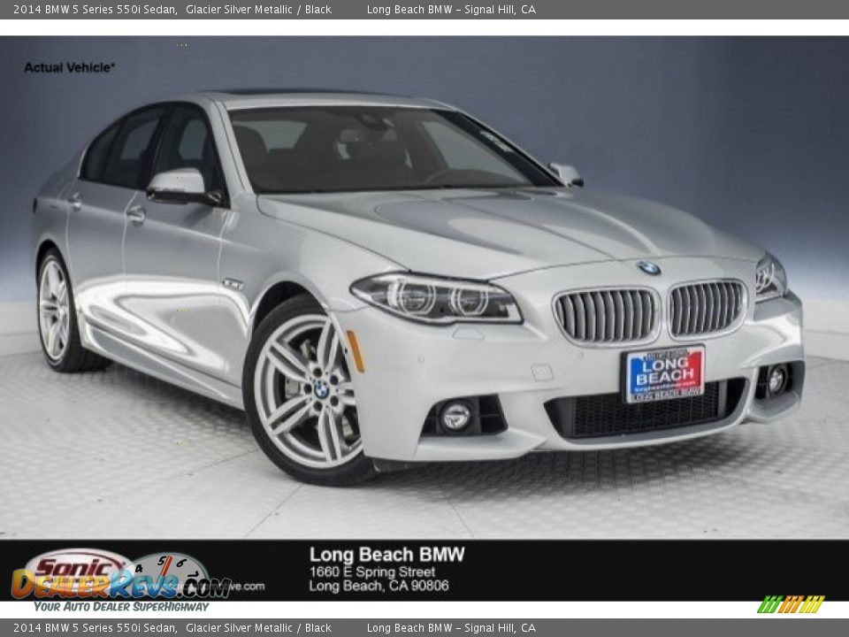 2014 BMW 5 Series 550i Sedan Glacier Silver Metallic / Black Photo #1