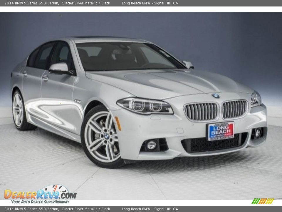 2014 BMW 5 Series 550i Sedan Glacier Silver Metallic / Black Photo #12