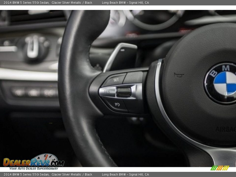 2014 BMW 5 Series 550i Sedan Glacier Silver Metallic / Black Photo #13