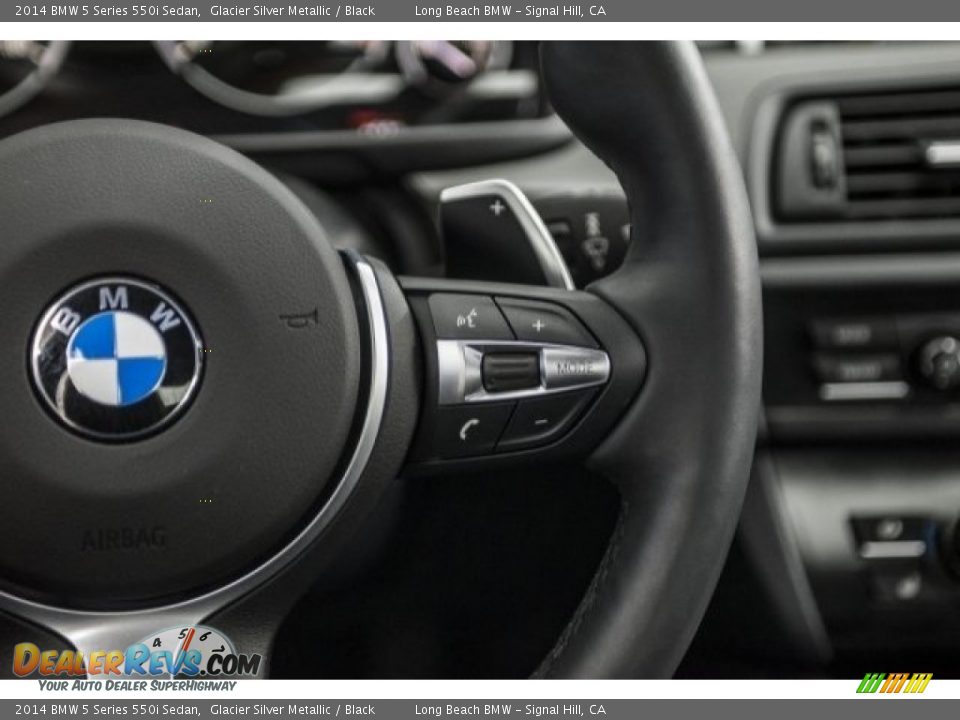 2014 BMW 5 Series 550i Sedan Glacier Silver Metallic / Black Photo #14
