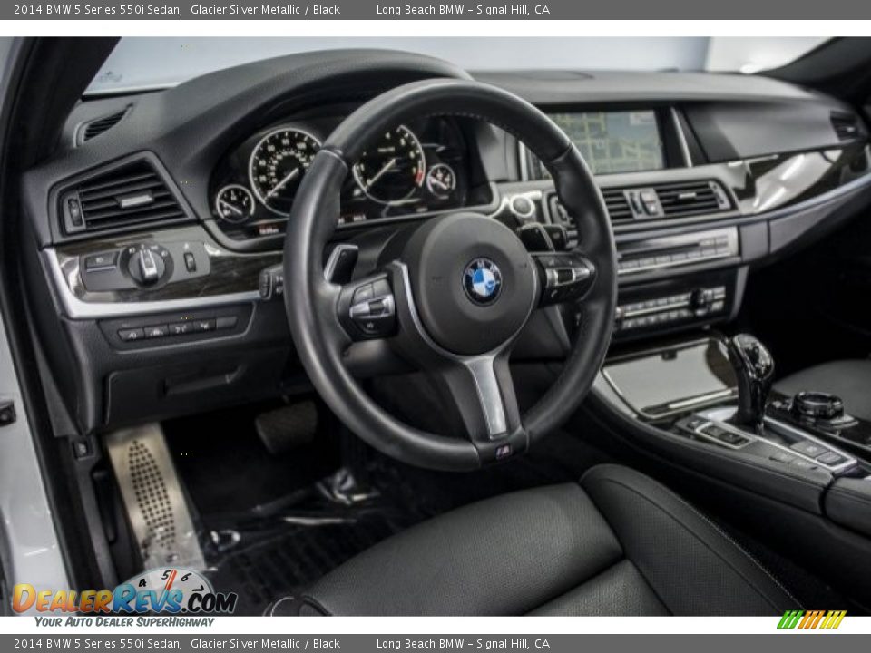 2014 BMW 5 Series 550i Sedan Glacier Silver Metallic / Black Photo #16