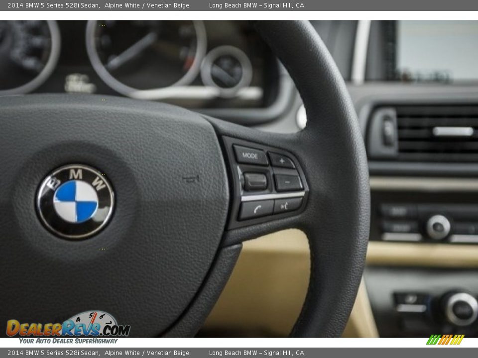 2014 BMW 5 Series 528i Sedan Alpine White / Venetian Beige Photo #14