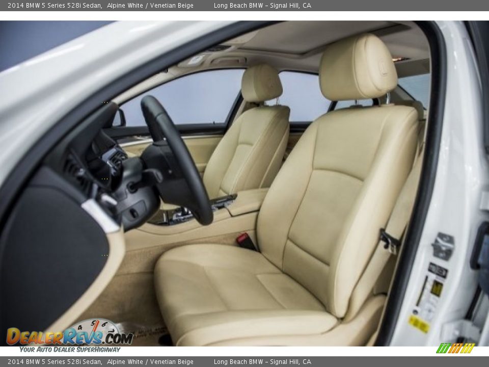 2014 BMW 5 Series 528i Sedan Alpine White / Venetian Beige Photo #28
