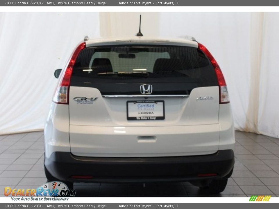 2014 Honda CR-V EX-L AWD White Diamond Pearl / Beige Photo #6