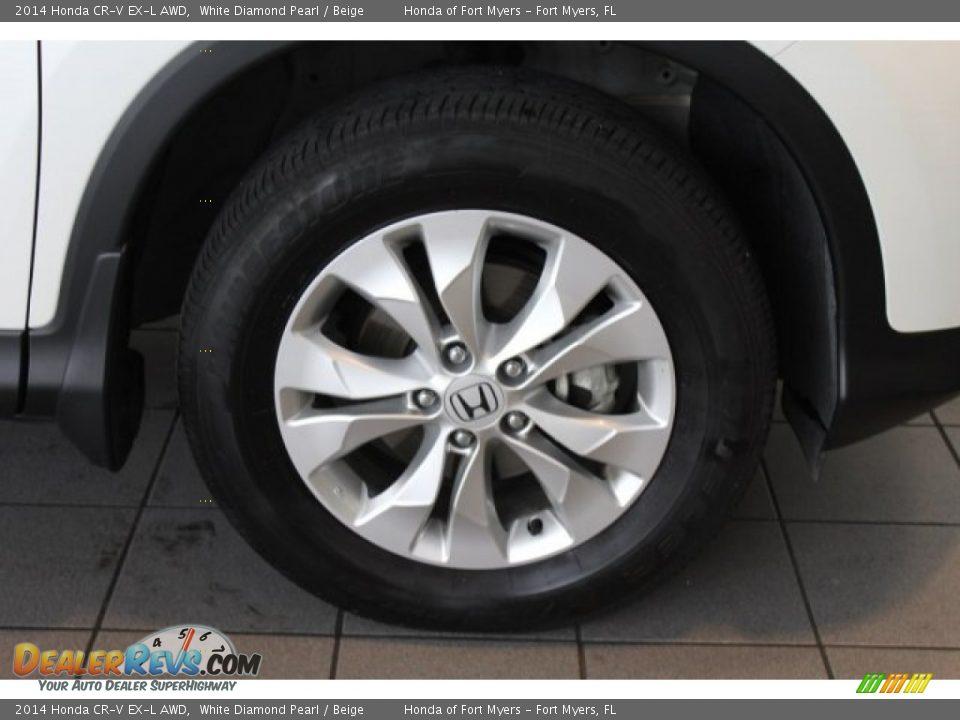 2014 Honda CR-V EX-L AWD White Diamond Pearl / Beige Photo #7