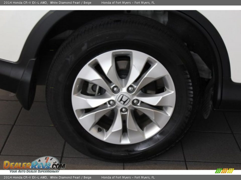2014 Honda CR-V EX-L AWD White Diamond Pearl / Beige Photo #8