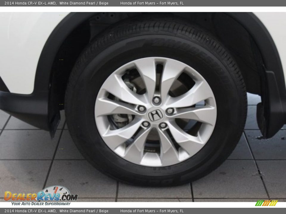 2014 Honda CR-V EX-L AWD White Diamond Pearl / Beige Photo #9