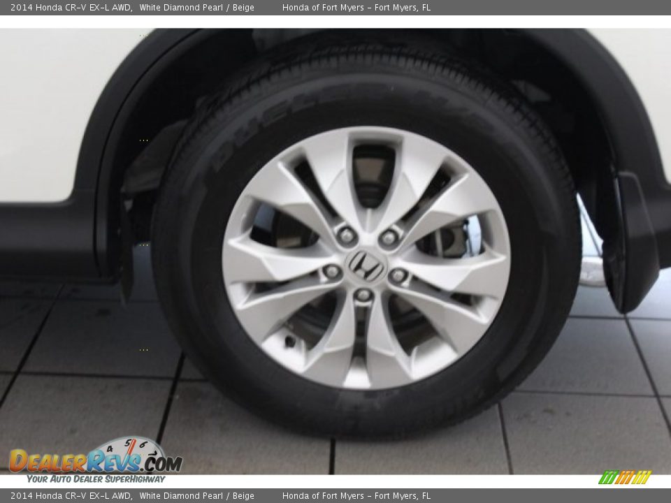 2014 Honda CR-V EX-L AWD White Diamond Pearl / Beige Photo #10