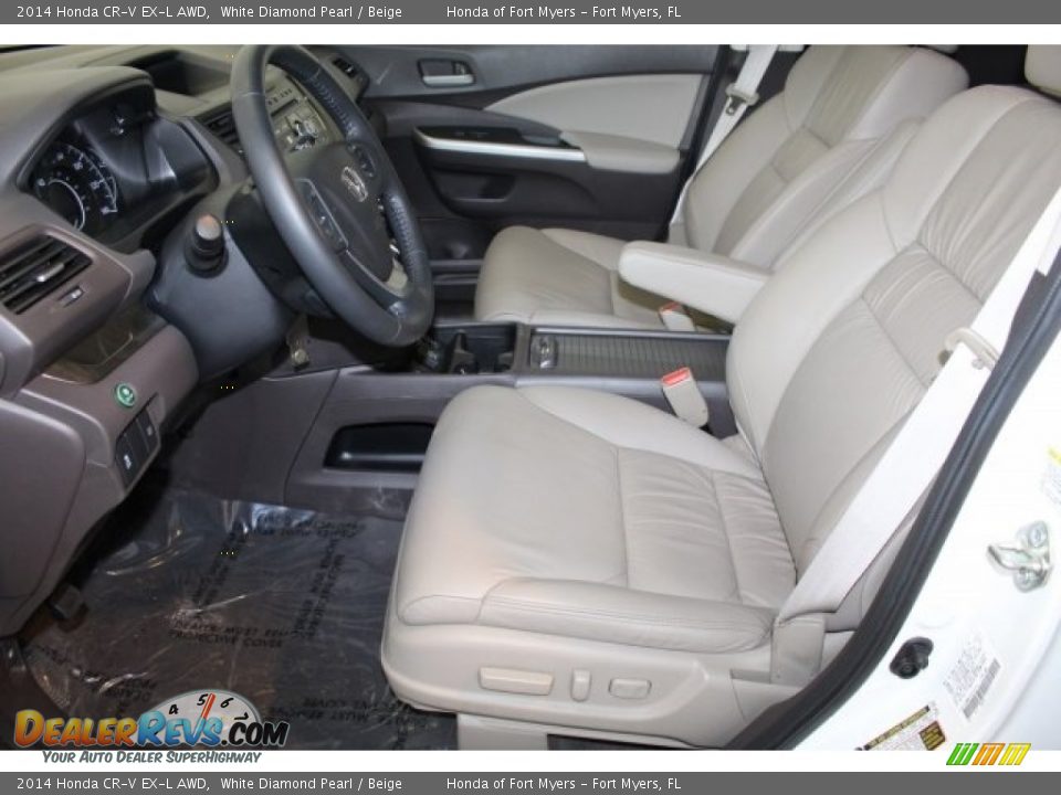 2014 Honda CR-V EX-L AWD White Diamond Pearl / Beige Photo #13