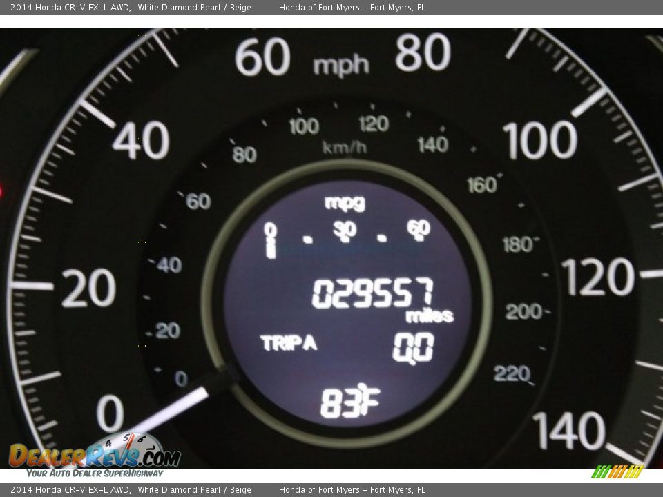 2014 Honda CR-V EX-L AWD White Diamond Pearl / Beige Photo #18